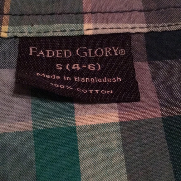 Blue/Green plaid Western shirt - Picture 3 of 5